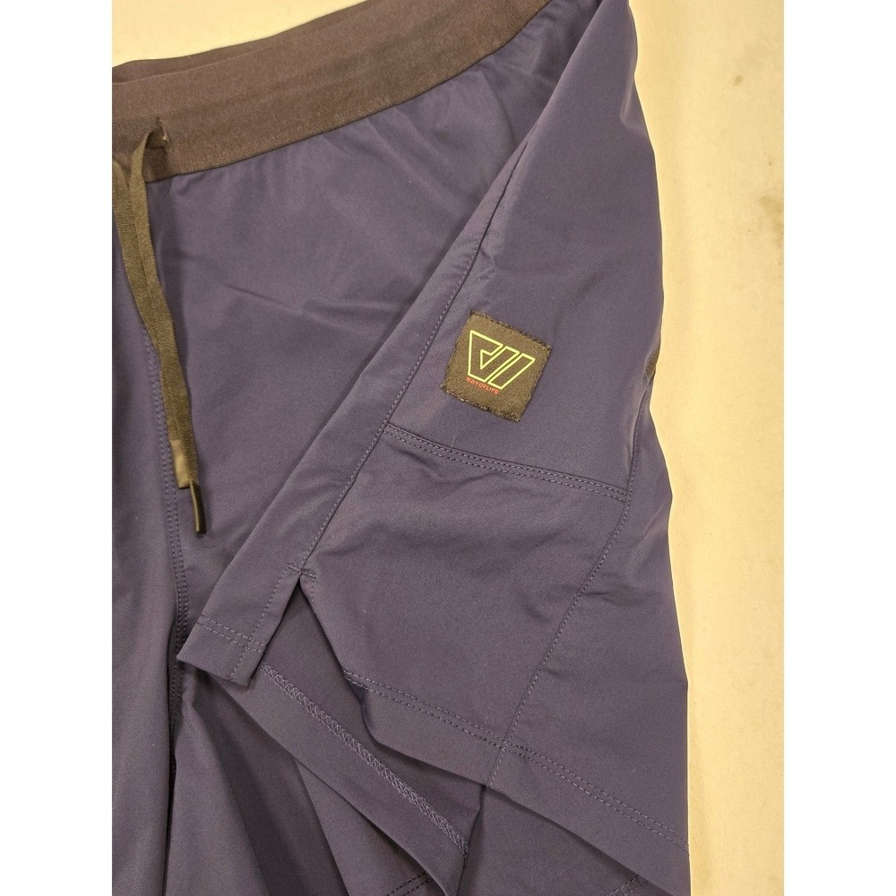 WOLACO Mens Navy Blue Performance Running Shorts XXL Elastic Waist Zip Pocket - Picture 2 of 7